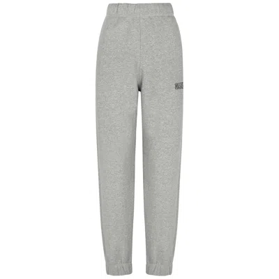 Ganni Software Logo Cotton-blend Sweatpants In Gray