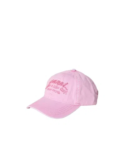 Ganni Solid Color Baseball Cap In Pink