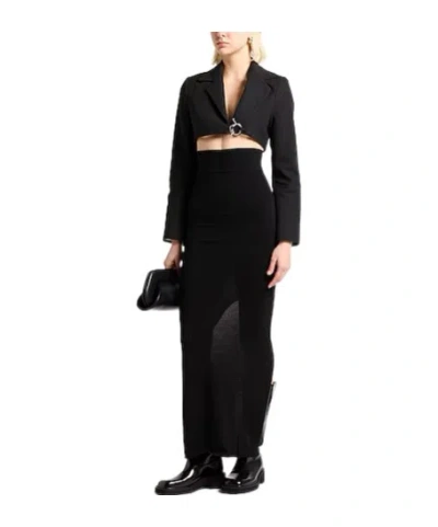 Ganni Solid Color Blazer In Black