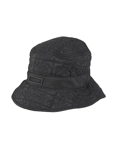 Ganni Solid Color Bucket Hat In Gray