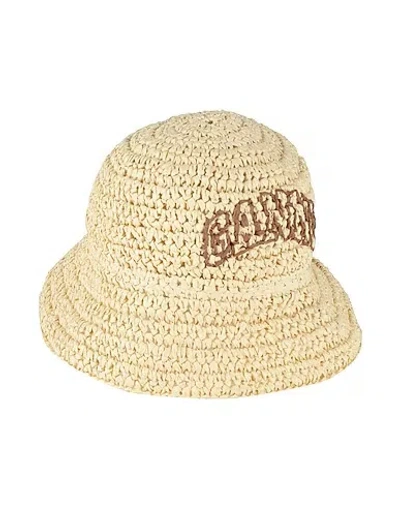 Ganni Solid Color Bucket Hat In Brown
