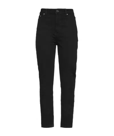 Ganni Solid Color Casual Pants In Black