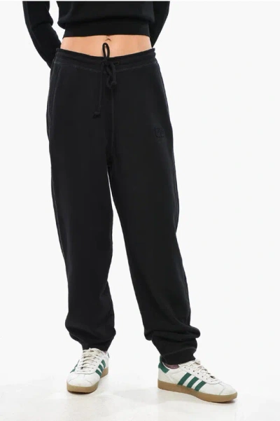 GANNI SOLID COLOR COTTON JOGGERS