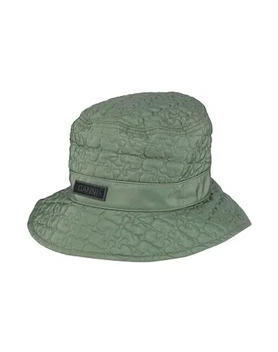 Ganni Solid Color Fisherman Hat In Green