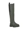 Ganni Solid Color Rain Boots In Green
