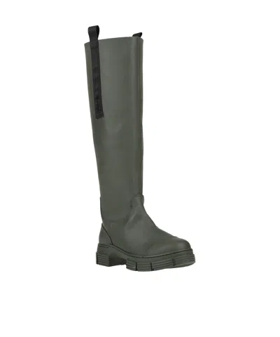 Ganni Solid Color Rain Boots In Green