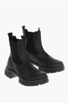 Ganni Solid Color Rubber Chelsea Ankle Boots In Black