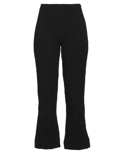 Ganni Solid Color Straight-leg Pants In Black