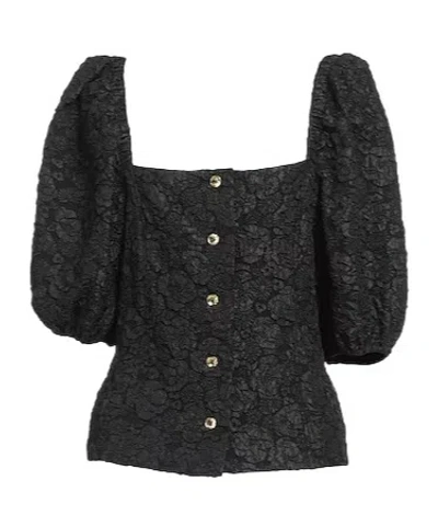 Ganni Solid Colour Shirts  Blouses In Black