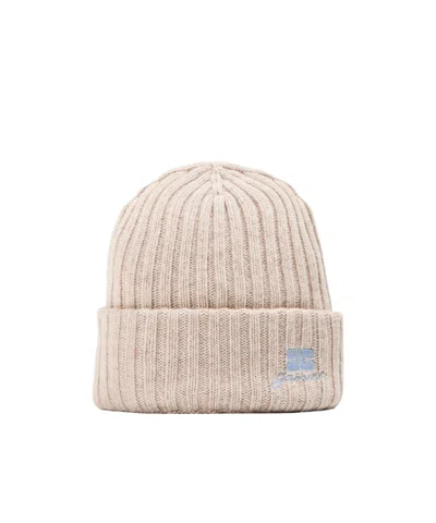 Ganni Solid Knit Beanie In Neutral