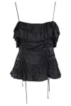 Ganni Solid Satin Slip Top