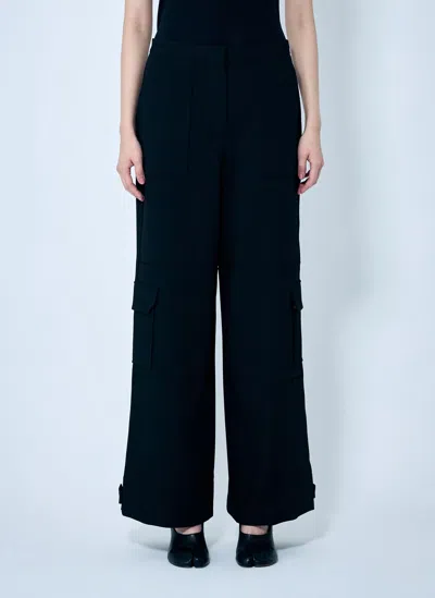 Ganni Twill Cargo Pants In Black