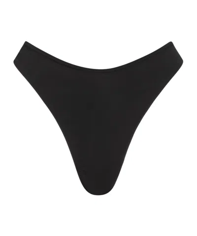 Ganni Solid-color Bikini Bottom In Black