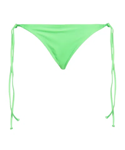 Ganni Solid-color Bikini Bottoms In Green