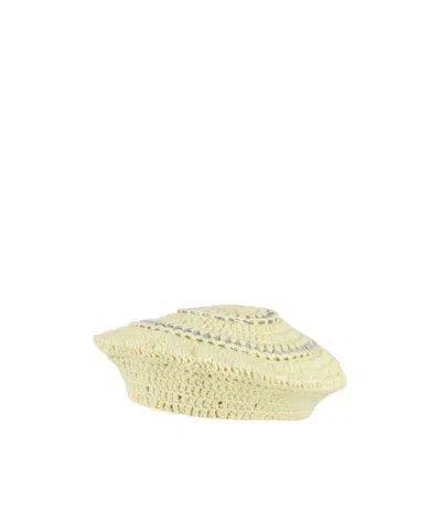 Ganni Solidcolor Knit Beret, In Yellow
