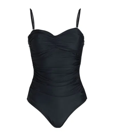 Ganni Solid-color One-piece Swimsuit In Multi