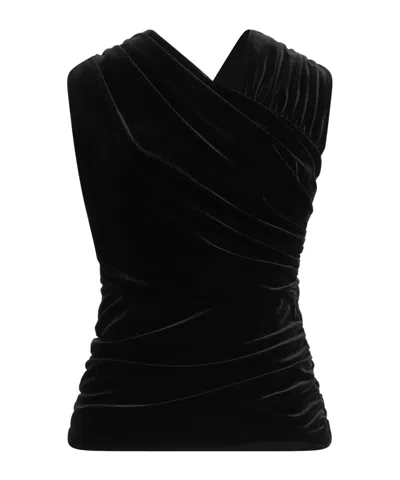 Ganni Solid-color Sleeveless Vest In Black