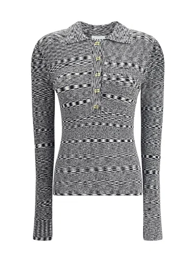 Ganni Space-dye Polo In Multi