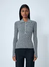 Ganni Spacedyed Polo Sweater In Multi