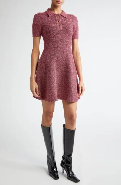 Ganni Sparkle Knit Fit & Flare Sweater Dress In Corsage
