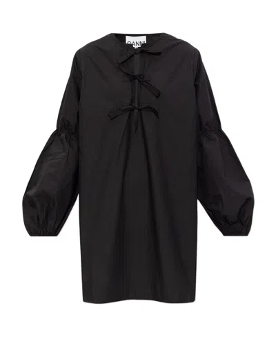 Ganni Sparkle Mini Dress In Black