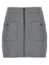 Ganni Sparkle Wool Mini Skirt With Elastic Waistband In Silver
