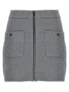 Ganni Sparkle Wool Mini Skirt With Elastic Waistband In Silver