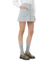 Ganni Zip-up Knit Skirt In Silver
