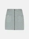Ganni 'sparkle' Silver Wool Blend Miniskirt In Silver