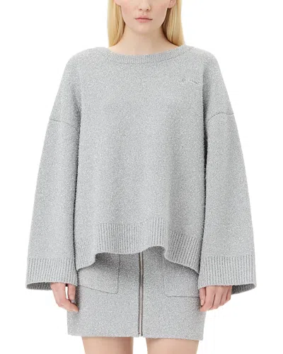 Ganni Sparkle Sweater In Silver