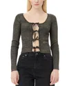 Ganni Tie String Top In Mulitcolor