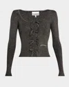 Ganni Tie String Top In Multicolour