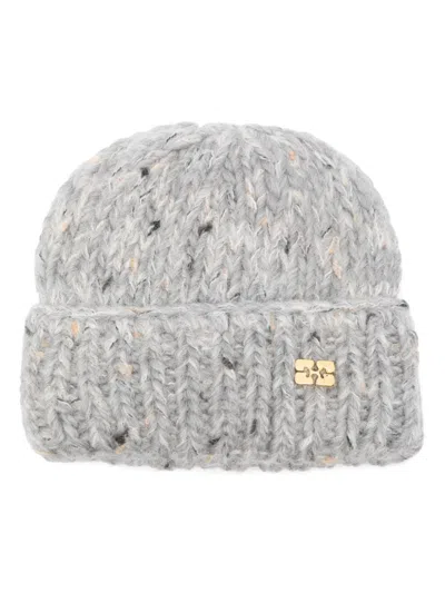 Ganni Melierte Beanie In Grau