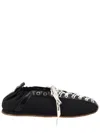 Ganni Sporty Nylon Ballerina Sneakers Lace Up In Black