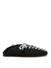 Ganni Sporty Nylon Ballerina Sneakers Lace Up In Black