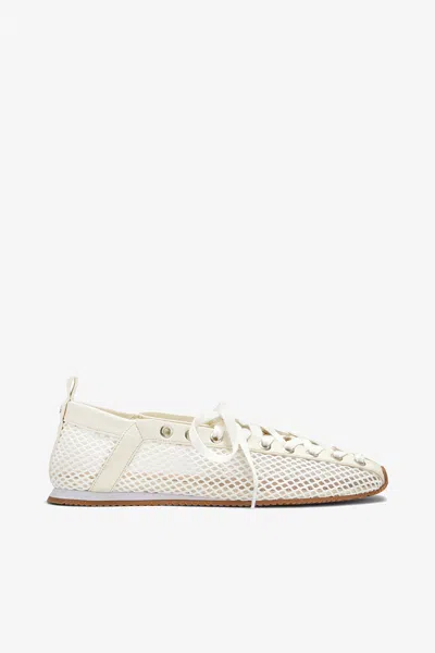 Ganni Sporty Ballerina Mesh Sneakers Egret In White