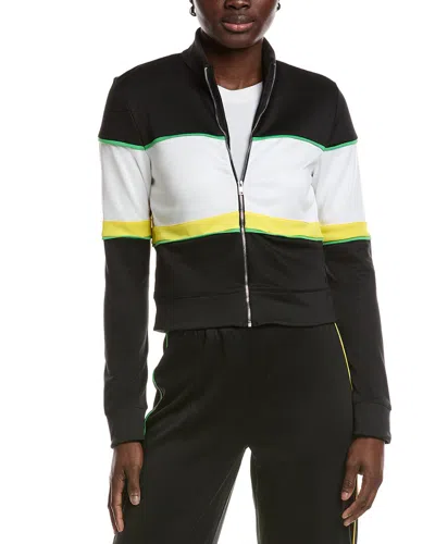 Ganni Sporty Jersey Tracksuit Jacket In Black