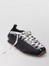 Ganni Sporty Nylon Ballerina Sneakers Lace Up In Black