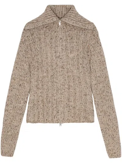 GANNI SPREAD-COLLAR CARDIGAN