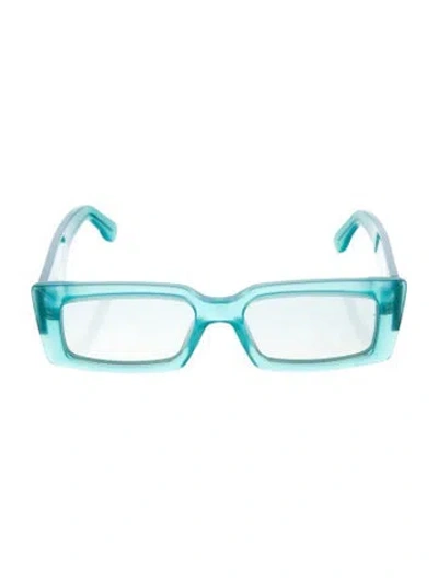 Pre-owned Ganni Square Clear Sunglasses In Blue
