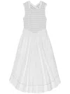 Ganni Midikleid Mit Eckigem Ausschnitt In Weiss