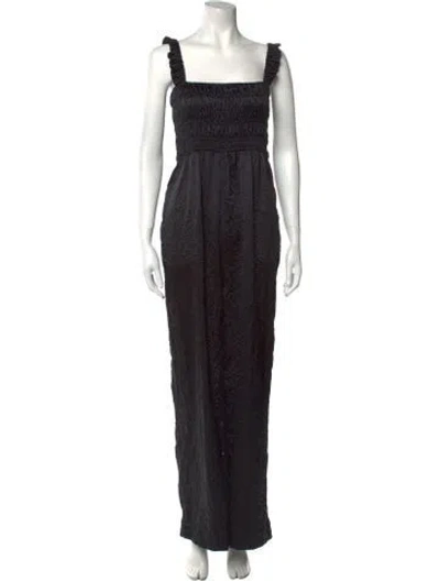 Pre-owned Ganni Square Neckline Jumpsuit W/ Tags In Black