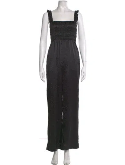 Pre-owned Ganni Square Neckline Jumpsuit W/ Tags In Black