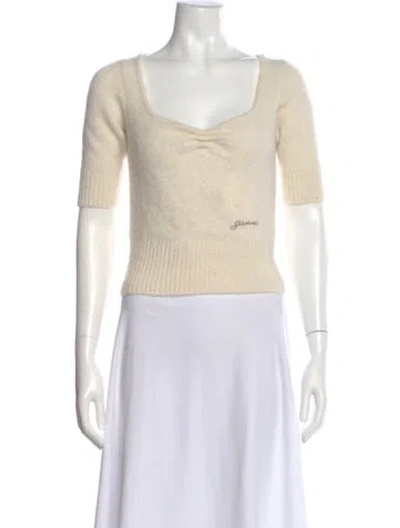 Pre-owned Ganni Square Neckline Sweater In Multi