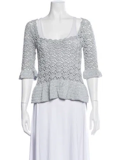 Pre-owned Ganni Square Neckline Sweater In Multi