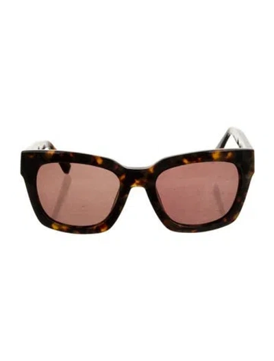 Pre-owned Ganni Square Tinted Sunglasses In Brown