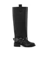 Ganni Biker Tubular Underknee Boot In Black