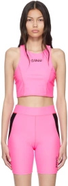 Ganni Ssense Exclusive Pink Sport Top In Carmine Rose