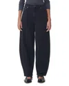 Ganni Stary Barrel Jeans In Washed Black In Washed Black