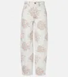 Ganni Flower Jeans In White